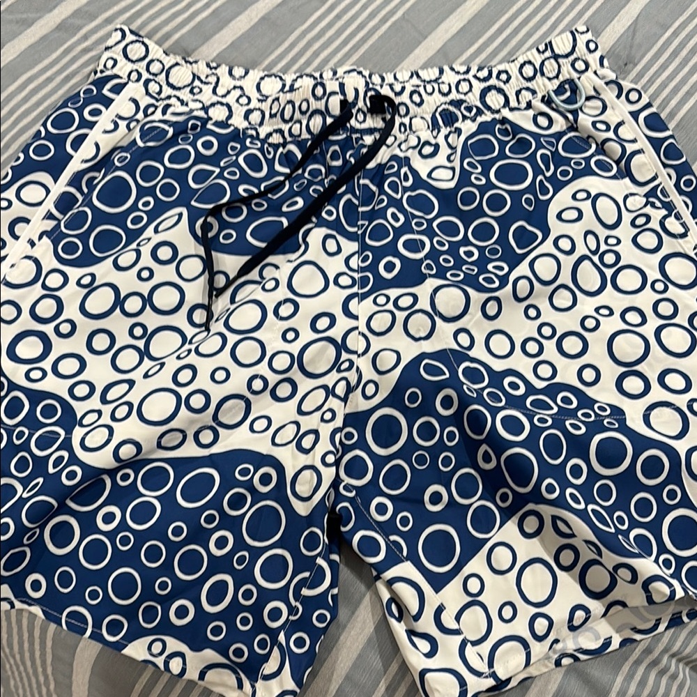 Outdoor Voices Blue and White M Bathing Suit